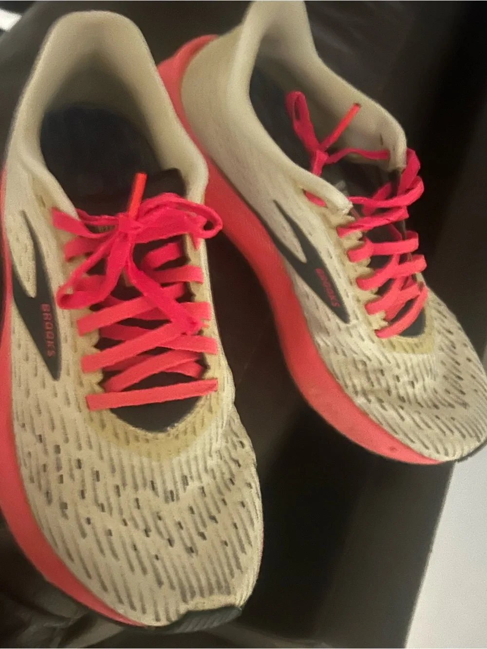 Brooks Cream and Pink Women's Running Sneakers